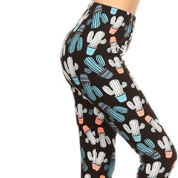 Capri Length Cactus Leggings - Picture 2 of 2